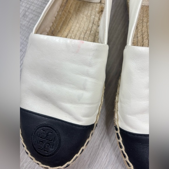 Tory Burch Color Block Espadrille Black & White Size 9 - Picture 4 of 12